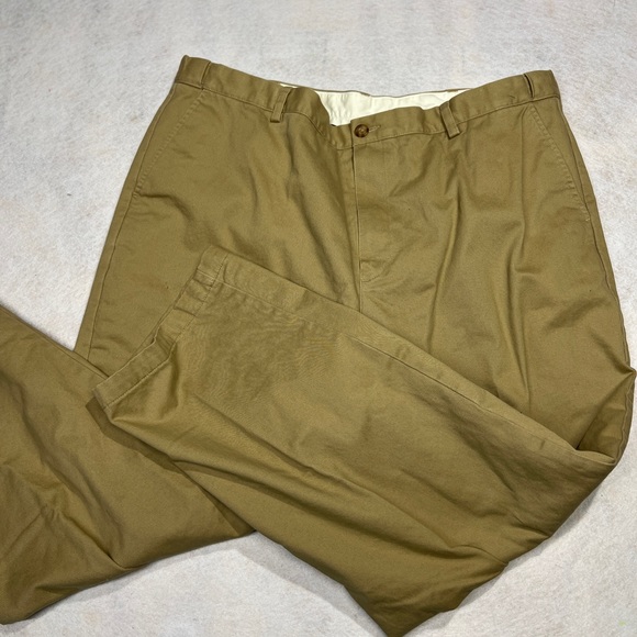 LL Bean Mens 42x29 Flannel Lined Comfort Fit Khaki Pants‎ - Picture 1 of 5
